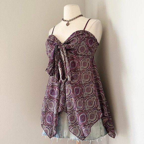 purple paisley tank top